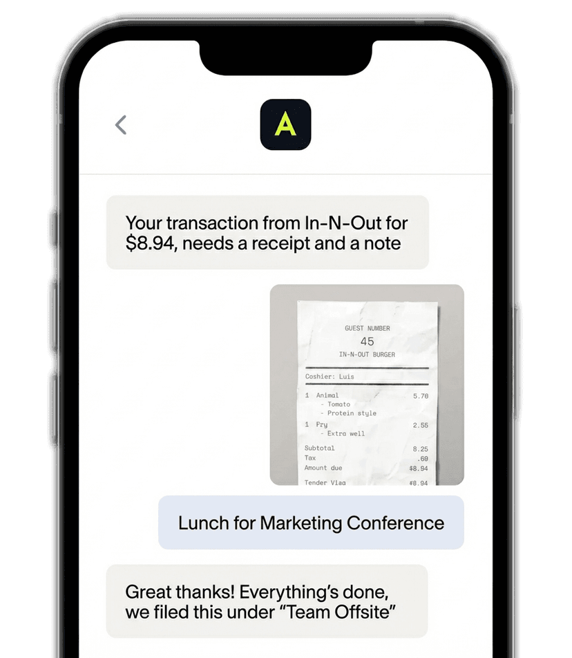 Receipt phone interface